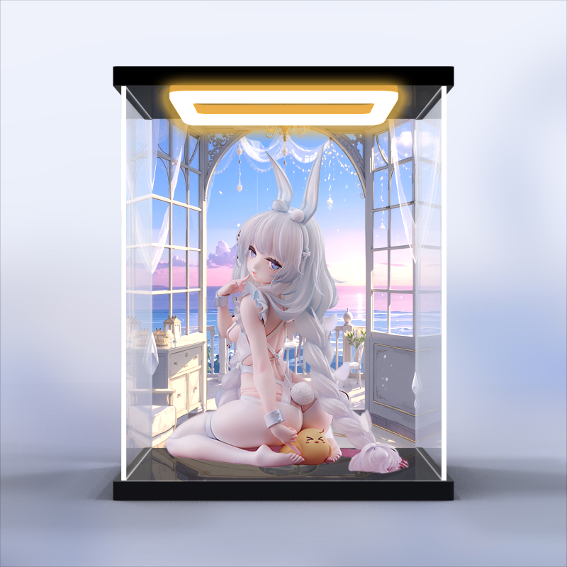 亚克力回灯展示盒适用MIMEYOI碧蓝航线 恶毒 懒懒的白兔 专用手办