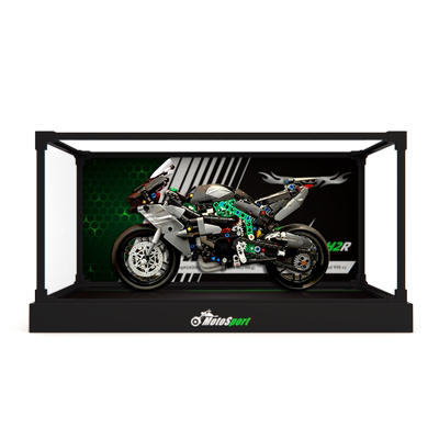 适用乐高42170机械组川崎Ninja H2R摩托车积木亚克力合金框展示盒