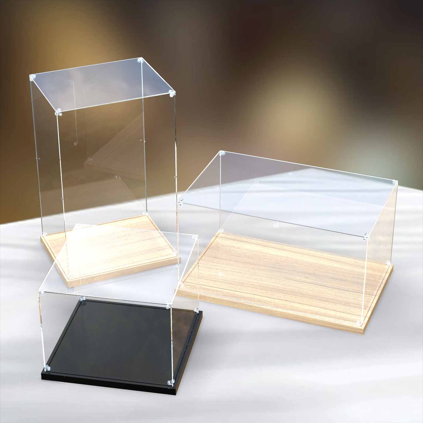 亚克力定制高透明手办黏土积木篮足球收纳物展示盒防尘罩模型盒子