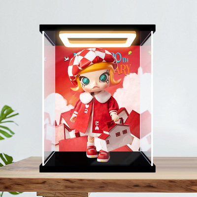 古薇媞适用 MOLLY二十周年系列红顶小屋 花花世界手办回灯展示盒