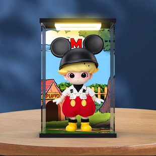 亚克力回型灯展示盒适用POPMART泡泡玛特DIMOO米奇可动人偶手办