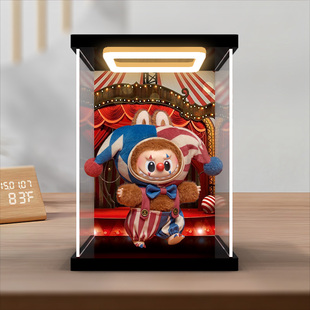 防尘收纳盒适用泡泡玛特WHY SO SERIOUS 万圣节搪胶亚克力展示盒