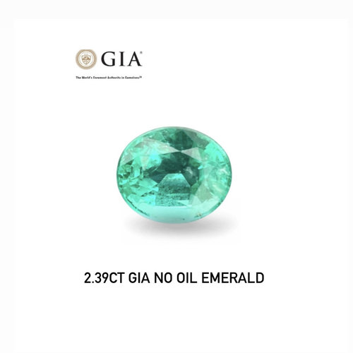 GIA天然无油祖母绿2.39克拉明亮艳绿裸石戒面彩宝会EMA42