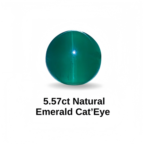 GIA天然猫眼祖母绿5.57克拉裸石戒面彩宝会EMA158