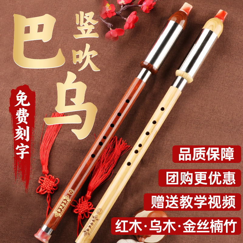 巴乌竖吹红木c调g调f调b学生乐器