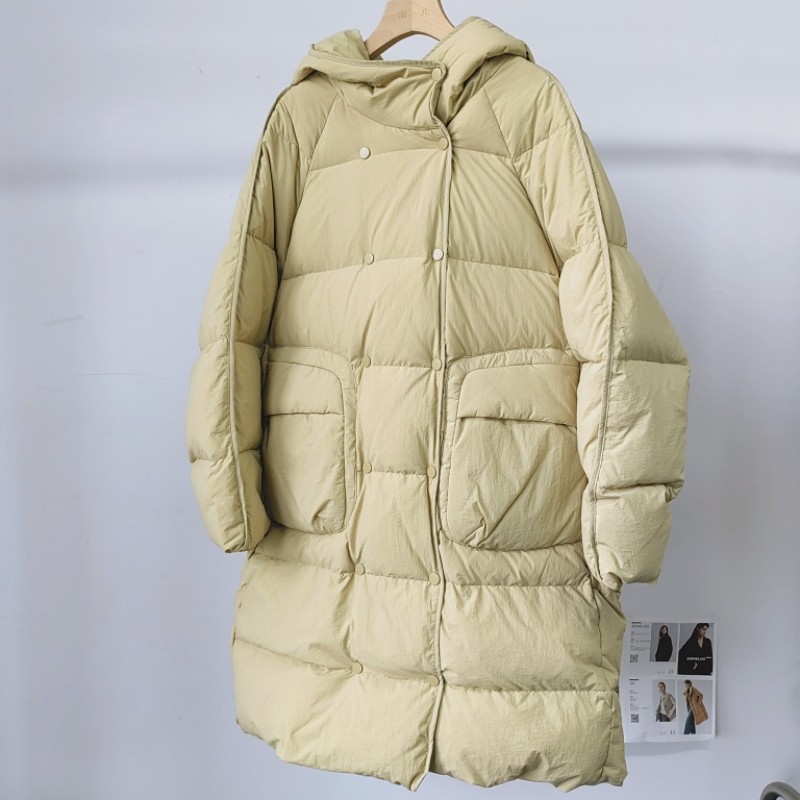 亚可槿衣25冬大口袋宽松休闲百羽绒服