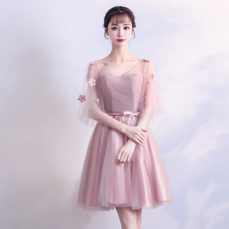 伴娘服2018新款春季中长款闺蜜装婚礼伴娘礼服姐妹裙韩版晚礼服女|msdalam kategori Butik wanita / wanita, perkahwinan/Cheongsam/pakaian, pakaian/malam - dari Buy2taobao.com untuk memberikan perkhidmatan ejen Taobao profesional membeli