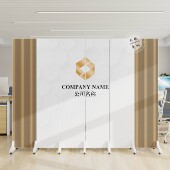 定制简易办公室屏风隔断会议室遮挡公司logo前台背景墙可移动折叠