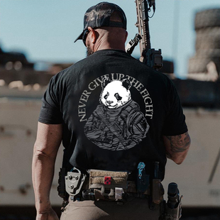 QBZ95主题款 熊猫战士系列 勇敢出击 T恤户外短袖夏季半袖T恤健身