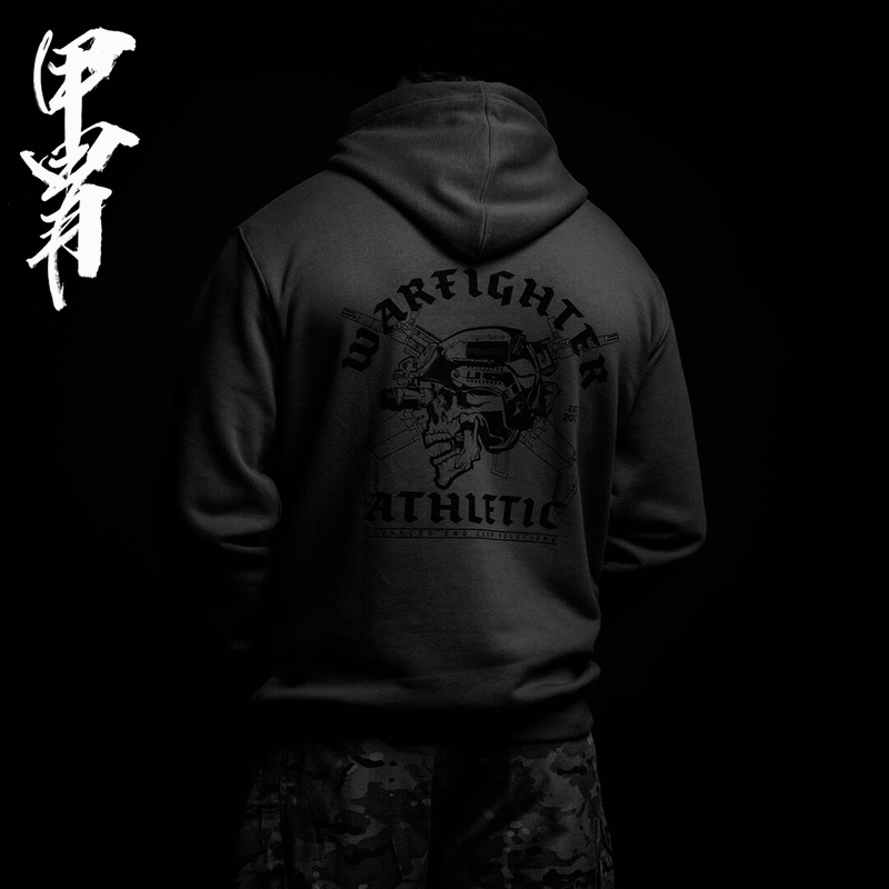 戰術頭盔印花款連帽衛衣