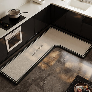 牧圣厨房地垫防滑防油可擦免洗L型TPE底加厚比利时绒耐脏定制地毯