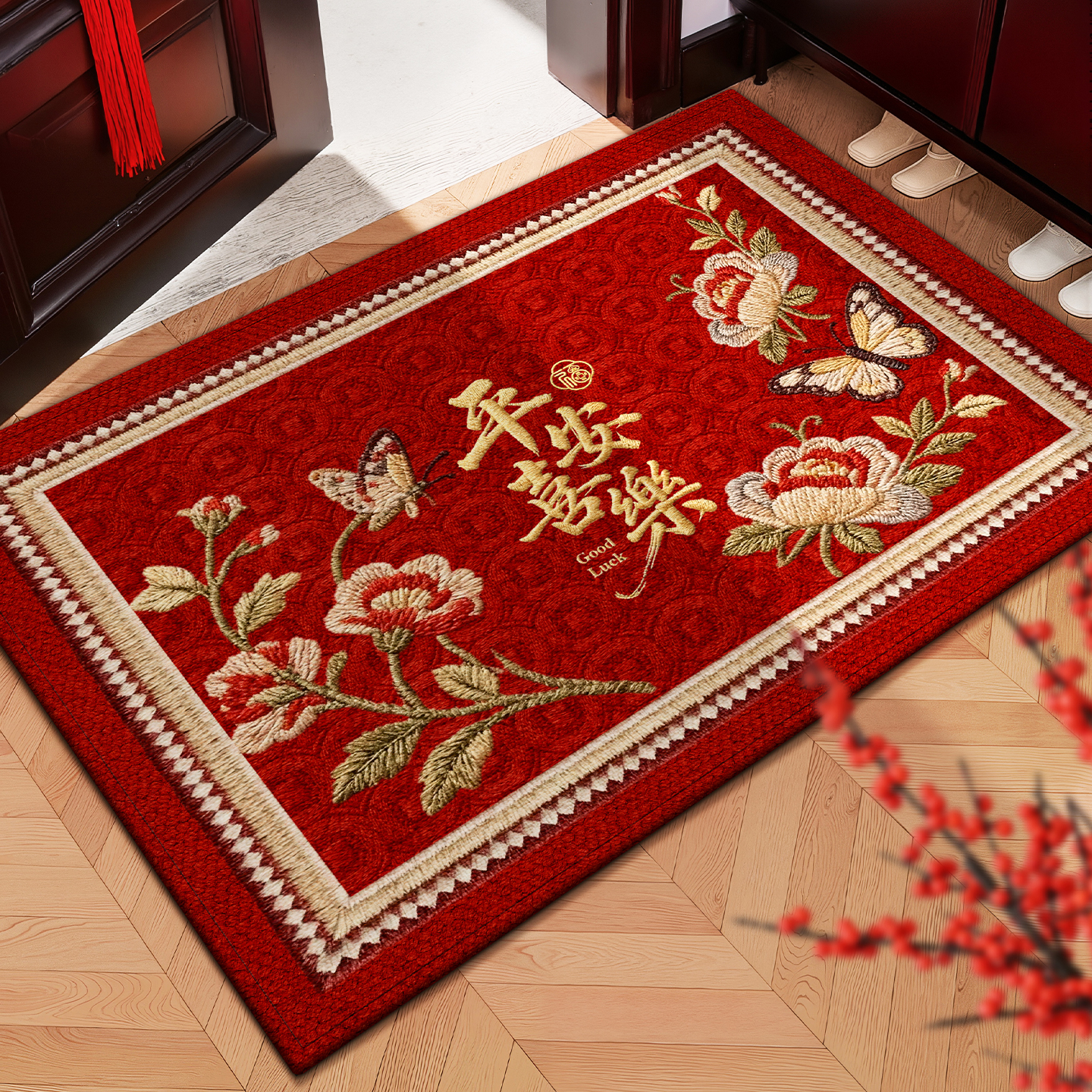 新中式入户门地垫2026新款高级垫