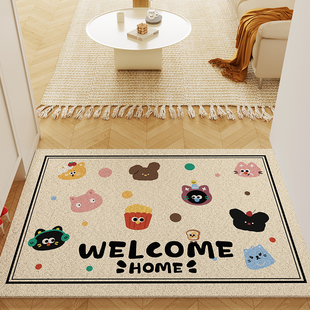 入户门地垫入户卡通奶油风进门门口玄关防滑脚垫可裁剪丝圈地毯
