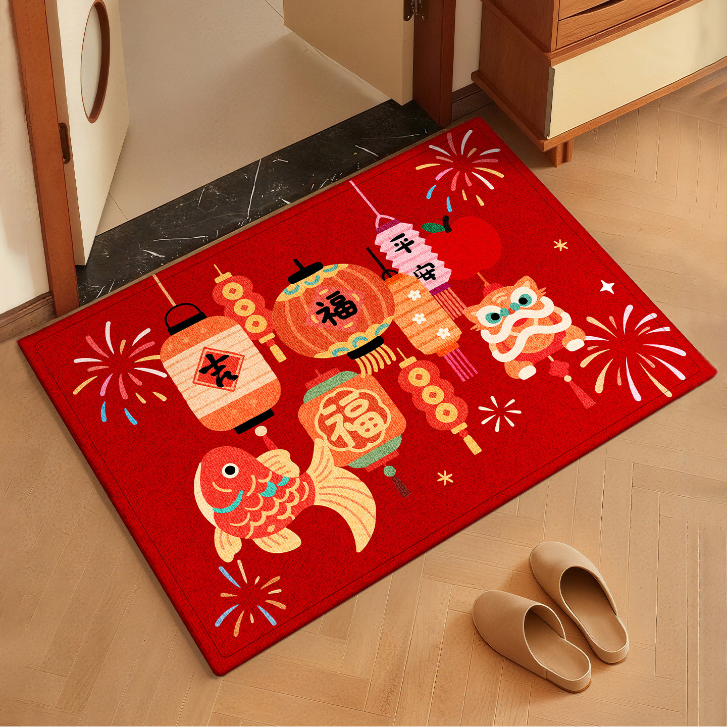 红色入户门地垫门口进门可定制卡通脚垫马年玄关入门地毯门外门垫,居家布艺,入户地垫,淘宝优惠券,粉丝福利购,淘宝优惠卷