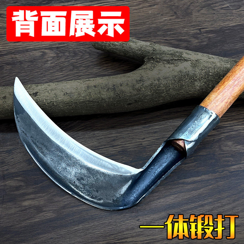 手工锻打砍柴刀镰刀头割图片