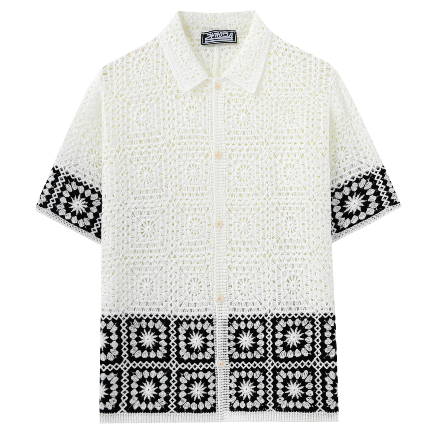 2026春夏老钱风撞色针织衬衣男休闲短袖镂空Polo衫潮Men's shirt