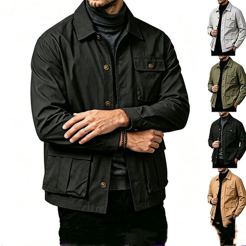 2026秋季美式工装外套男多口袋休闲夹克复古猎装上衣Men's jacket