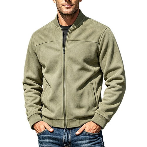2026秋季男士棒球领夹克复古立领外套休闲飞行员上衣Men's jacket
