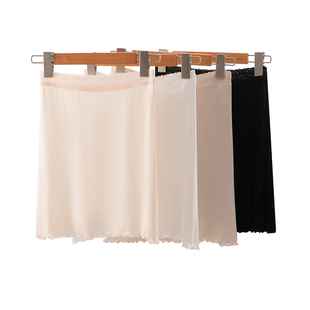 女士防走光半身裙防透桑蚕丝内衬裙蕾丝打底裙子短款内搭薄款夏季