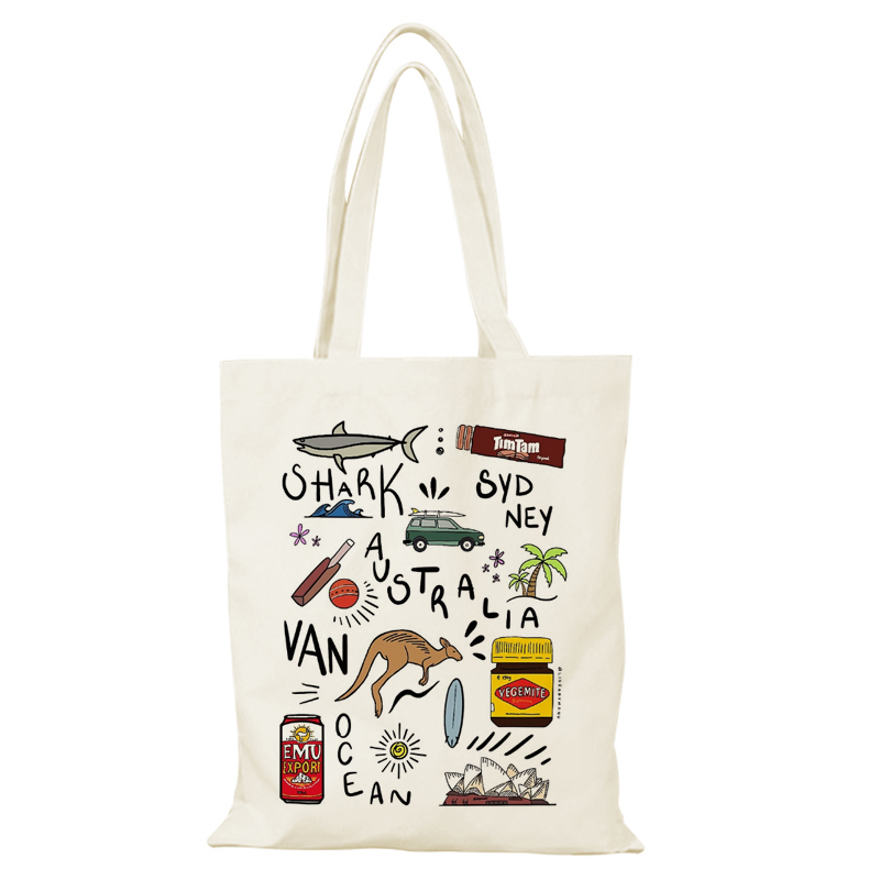 澳大利亚悉尼歌剧院帆布包澳洲帆布袋定制环保购物袋客制大容量