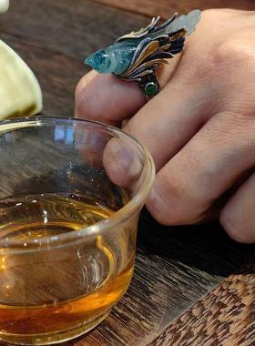 新中式国风复古飞鸟开口戒指新款高级感小众霸气食指戒开口可调节