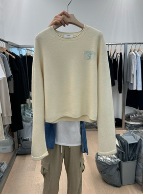 LTMS 韩国直邮东大门正品代购2025秋冬圆领长袖针织衫纯羊毛女