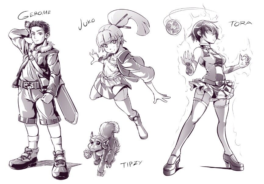 87张 英文【日式人体手稿彩稿线稿动态姿势集】 漫画插画绘画素材