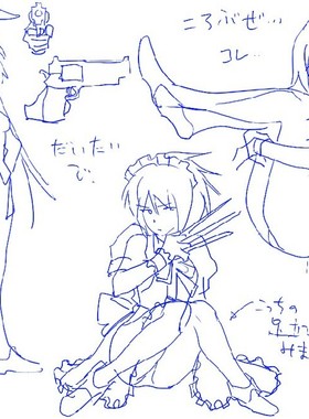 P站0033日式线稿黑白漫画插画手绘铅笔临摹画集册资料