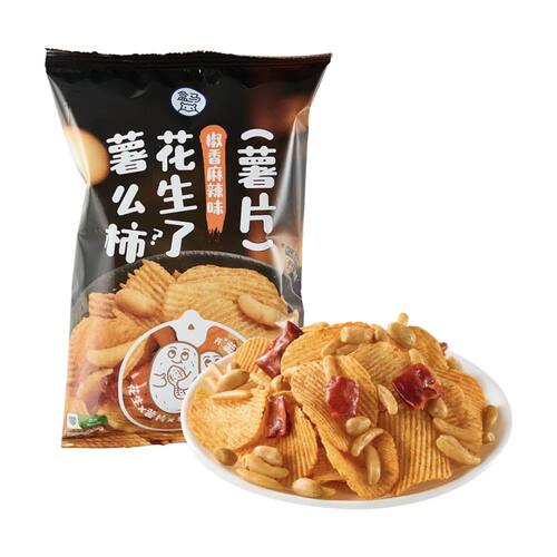 盒马代购花生了薯么柿(薯片)椒香麻辣味150g创新易撕口佐酒小零食