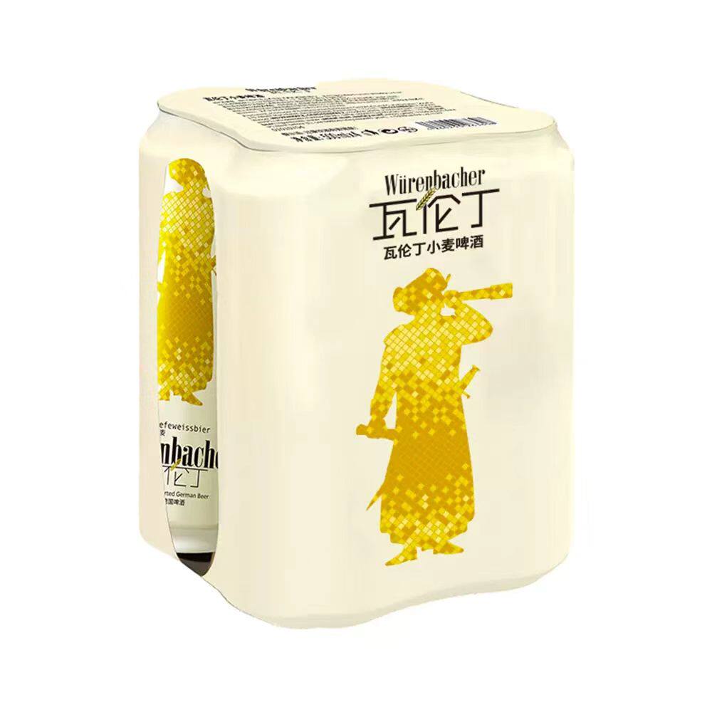 盒马代购瓦伦丁小麦啤酒500ml*4德国进口醇香口感德式上发酵黄啤