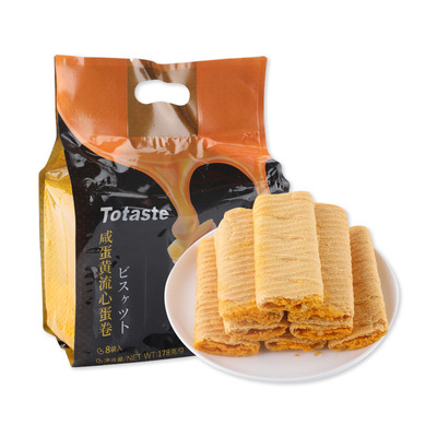 盒马代购Totaste咸蛋黄流心蛋卷178g金黄酥香松脆咸蛋黄味