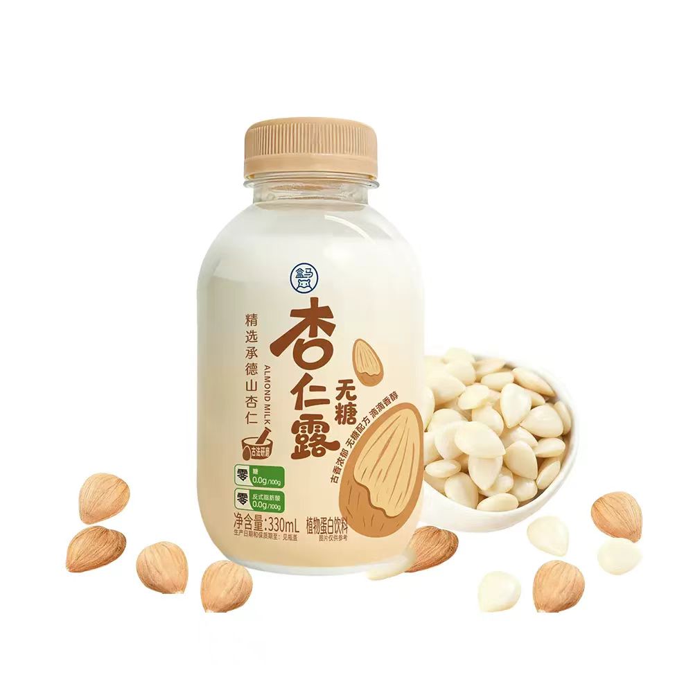 盒马代购杏仁露(无糖)330ml古香浓郁醇正山杏仁香植物蛋白饮料图片