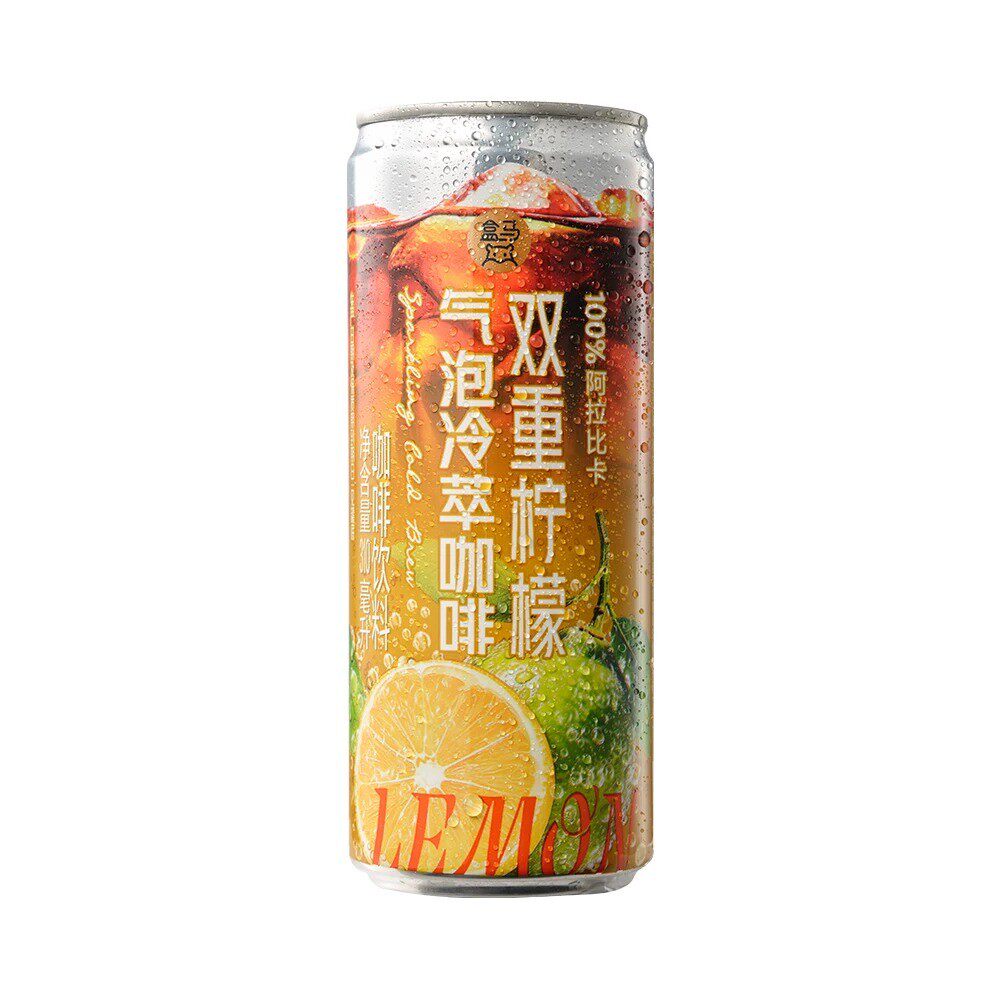 盒马代购双重柠檬气泡冷萃咖啡310ml真实果汁0香精100%阿拉比卡图片