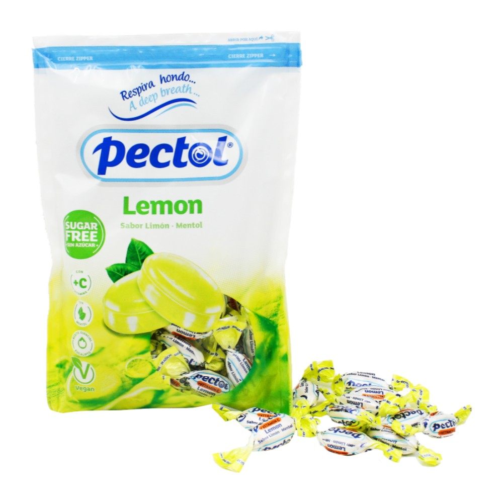 盒马代购Pectol无糖柠檬薄荷味糖果90g西班牙进口清新润喉