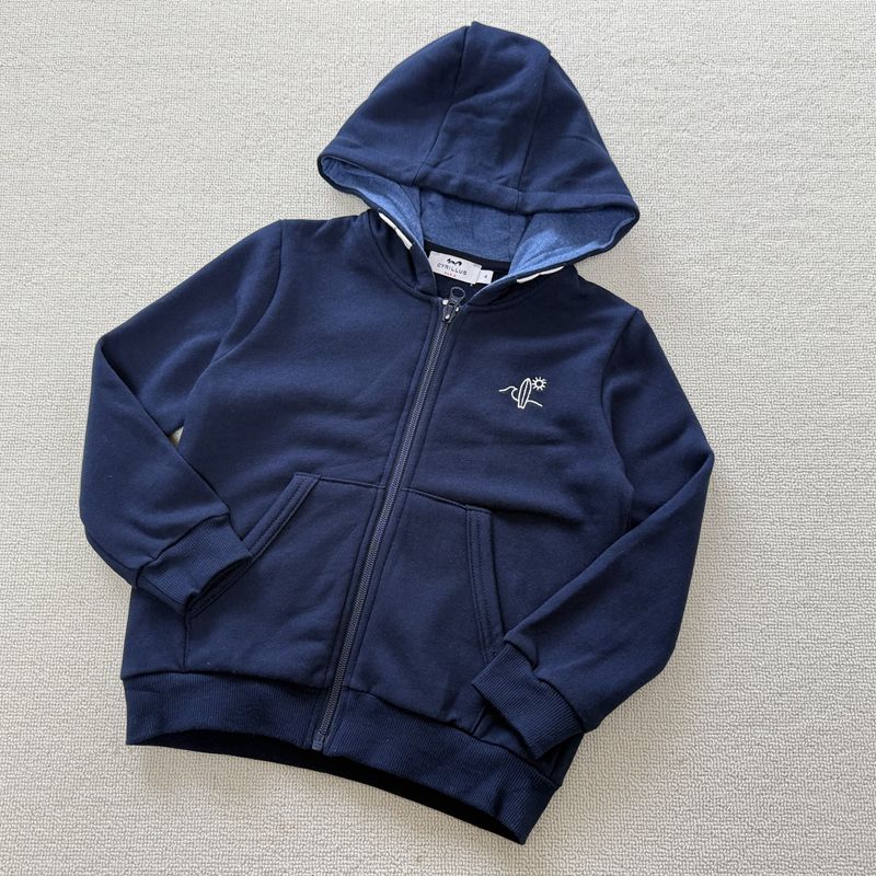 4/14、16岁外贸春秋款男童装儿童60棉单面绒拉链连帽休闲外套