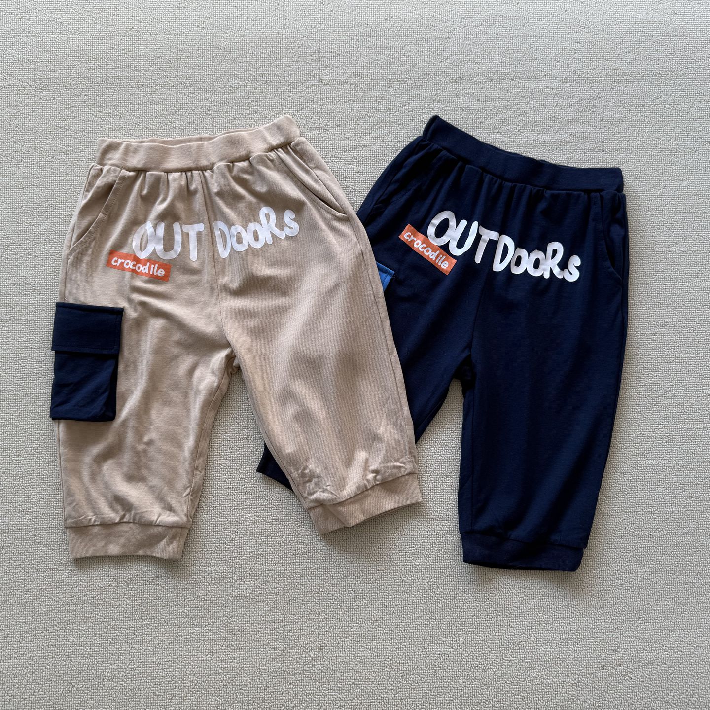 110-130码 专G夏季男童儿童宽松口袋松紧薄款柔软透气七分裤子