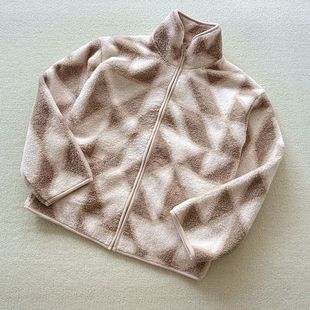 成人款~S-L码 外贸单秋冬款成人女装 羊羔绒立领拉链加绒外套