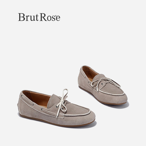 BrutRose2024春季新款复古软底小皮鞋女减龄低帮单鞋舒适平底鞋子