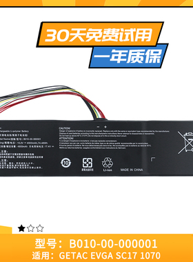 适用于神基B010-00-000001电池 GETAC EVGA SC17 107 0笔记本电脑