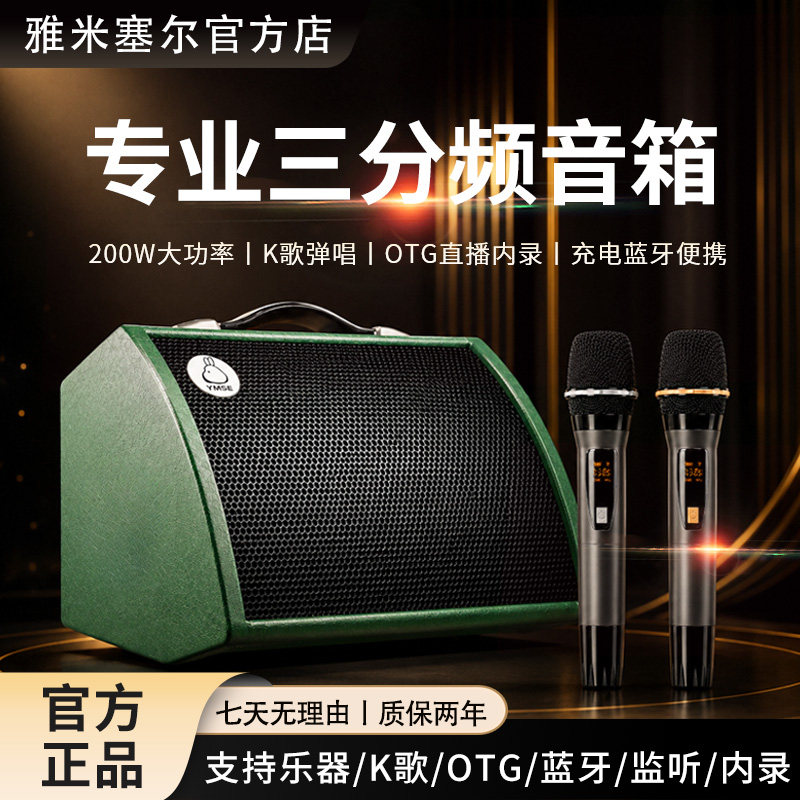 雅米塞尔G20专业三分频音箱大功率K歌弹唱充电蓝牙OTG内录直播