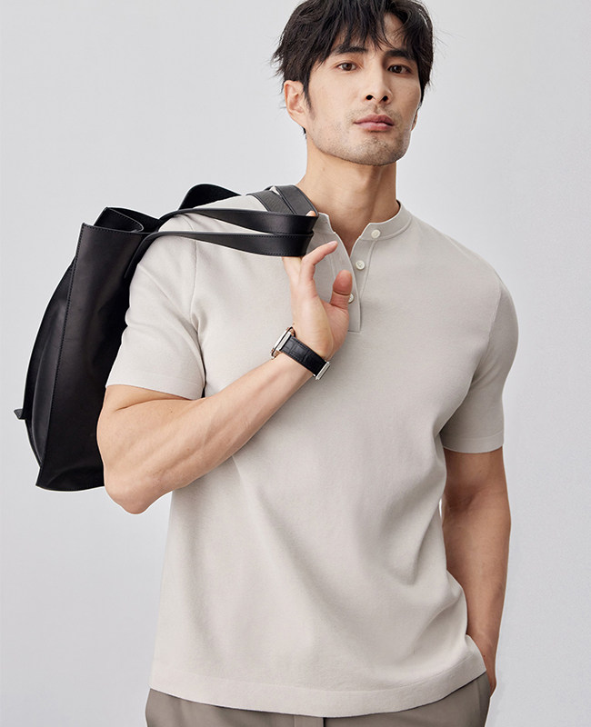 短袖美式复古夏季polo针织衫