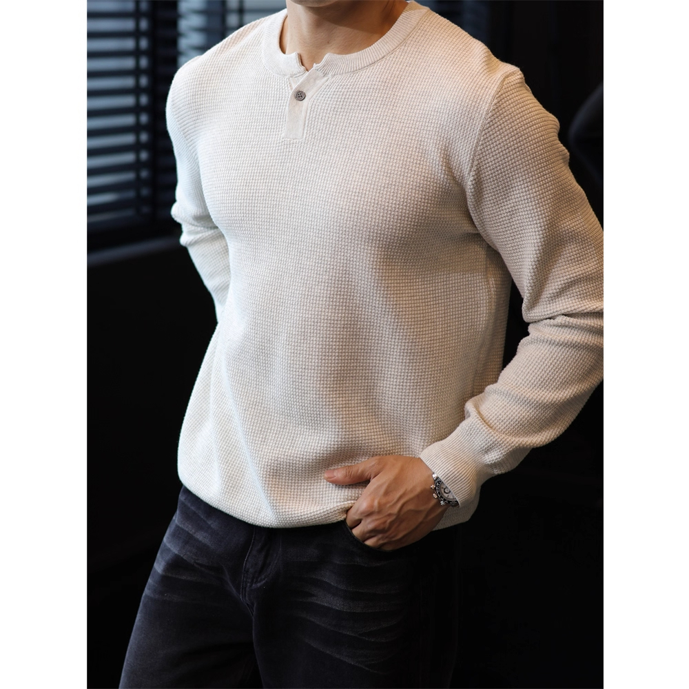 男士轻奢亨利领秋冬打底毛衣