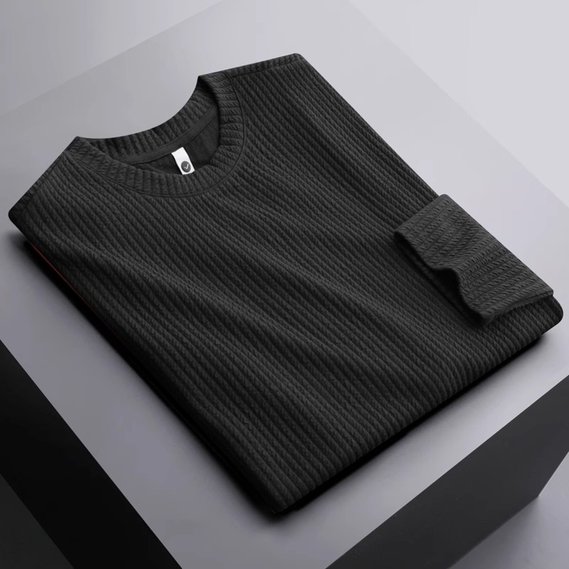 感肌理卫衣男士圆领长袖T恤