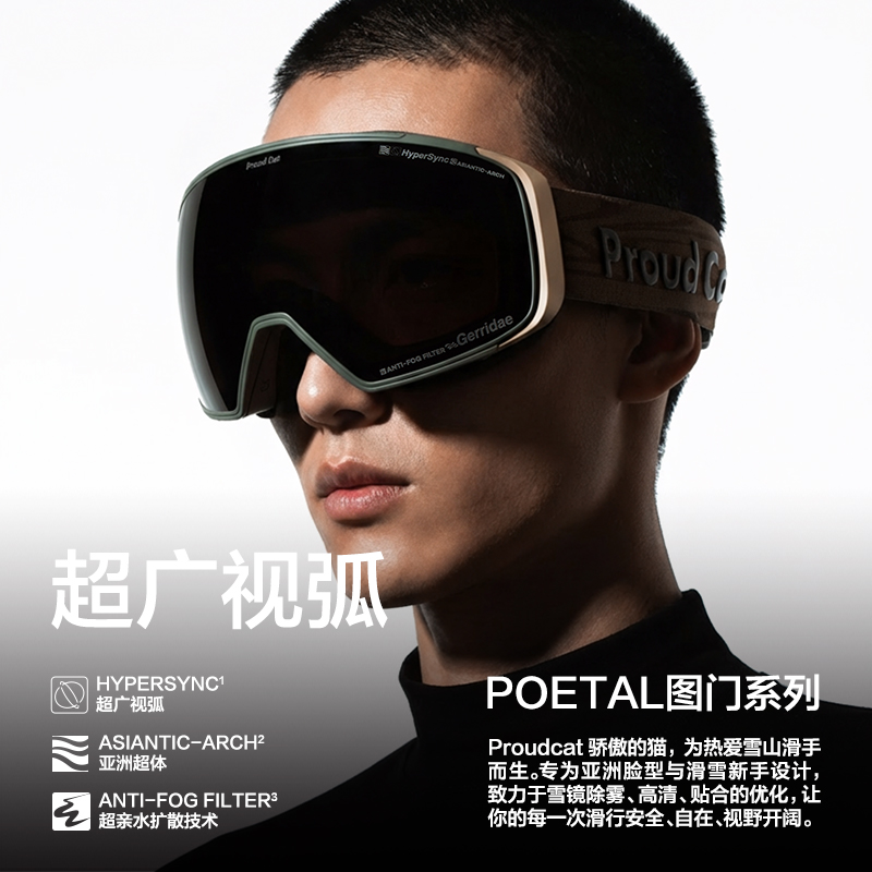 Proudcat超广视野专业滑雪眼镜