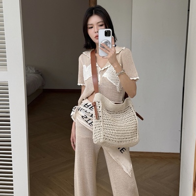 女包2025新款手工蜡线牛皮编织包托特包通勤单肩斜挎包度假沙滩包