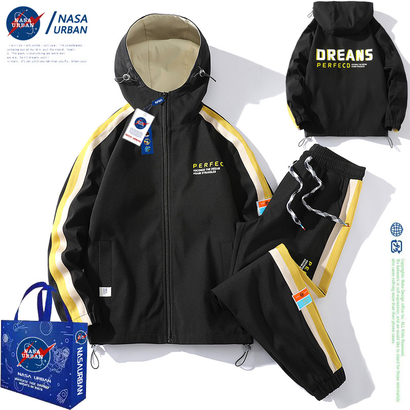 NASA URBAN联名款旗舰店棒球服飞行夹克长裤子男女同款秋季套装潮