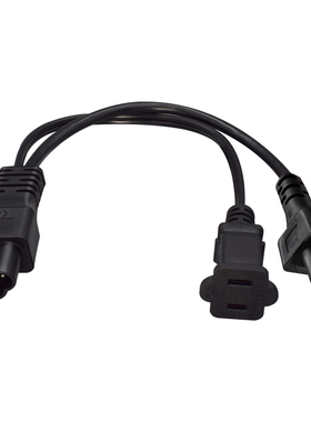 梅花一分二电源线IEC320 C6转美标二孔+梅花母头C5/1-15R分叉线