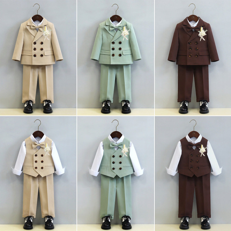 秋冬儿童西装套装男童帅气花童礼服钢琴演出服主持人小西服外套男