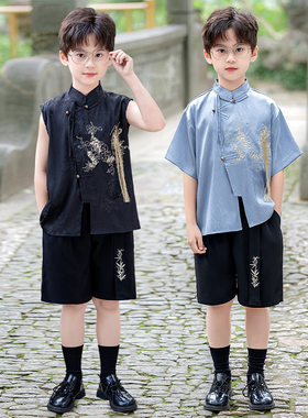 男童国风刺绣汉服套装花童礼服