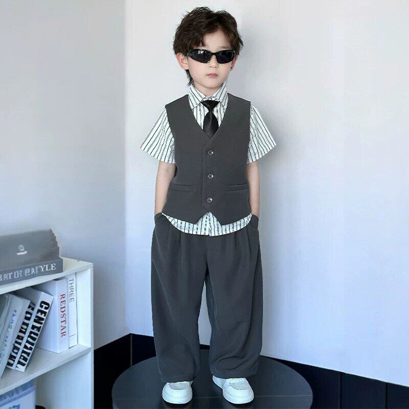 男童西装套装夏季高级感男孩休闲西服儿童生日钢琴演出服花童礼服